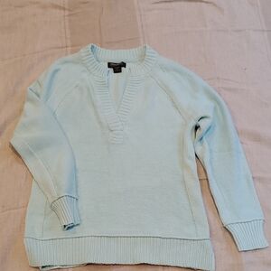 Eddie Bauer Soft Blue V-Neck Sweater